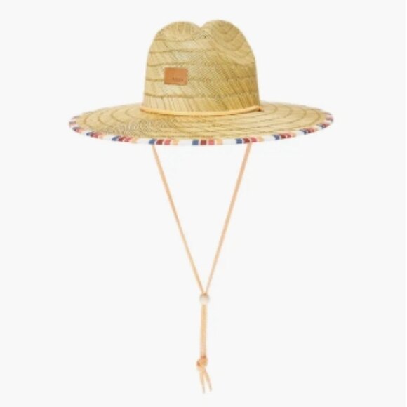 Roxy Tomboy Straw Hat Snow White Confi Stripe S/M NWT - Picture 5 of 10
